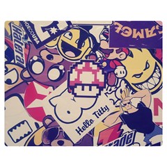 Retro Cartoon Hello Titty Parody Two Sides Premium Plush Fleece Blanket (medium) by Salman4z