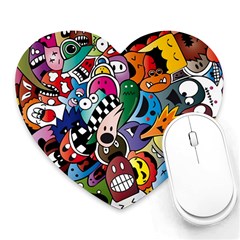 Cartoon Explosion Cartoon Characters Funny Heart Mousepad by Salman4z