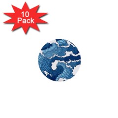 Waves Aesthetics Illustration Japanese 1  Mini Buttons (10 Pack)  by Salman4z
