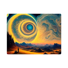 Surrealist Fantasy Dream Moon Space Premium Plush Fleece Blanket (mini) by Jancukart