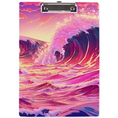 Waves Ocean Sea Tsunami Nautical 5 A4 Acrylic Clipboard by Jancukart