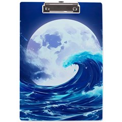 Waves Ocean Sea Tsunami Nautical 7 A4 Acrylic Clipboard by Jancukart