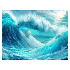Tsunami Waves Ocean Sea Nautical Nature Water Tidal Two Sides Premium Plush Fleece Blanket (extra Small) by Jancukart