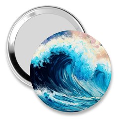 Tsunami Waves Ocean Sea Nautical Nature Water Arts 3  Handbag Mirrors by Jancukart