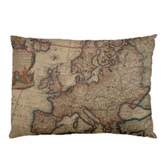 Vintage Europe Map Pillow Case by Sudheng