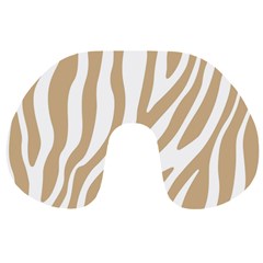 Brown Zebra Vibes Animal Print  Travel Neck Pillow by ConteMonfrey