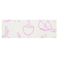 Birds Seamless Pattern Purple Banner And Sign 6  X 2  by ConteMonfrey