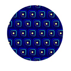 Blue Neon Squares - Modern Abstract Mini Round Pill Box (pack Of 3) by ConteMonfrey