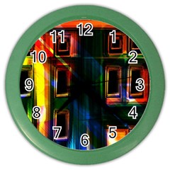 Architecture City Homes Window Color Wall Clock by Amaryn4rt