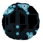 A Completely Seamless Background Design Circuitry Large 18  Premium Round Cushions Front