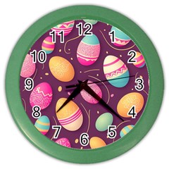 Easter Eggs Egg Color Wall Clock by Ravend