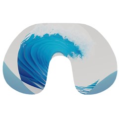 Wave Tsunami Tidal Wave Ocean Sea Water Travel Neck Pillow by Wegoenart