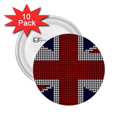 Union Jack Flag British Flag 2 25  Buttons (10 Pack)  by Celenk