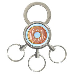 Dessert Food Donut Sweet Decor Chocolate Bread 3-ring Key Chain by Uceng