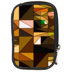 Abstract Experimental Geometric Shape Pattern Compact Camera Leather Case by Uceng