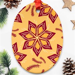 Flower Mandala Template Sketch Drawing Art Oval Ornament (two Sides) by Uceng
