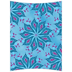 Flower Template Mandala Nature Blue Sketch Drawing Back Support Cushion by Uceng