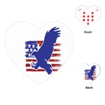 Usa Flag Eagle Symbol American Bald Eagle Country Playing Cards Single Design (Heart) Front