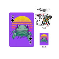 Frog Animal Sun Amphibian Figure Digital Art Playing Cards 54 Designs (mini) by Wegoenart
