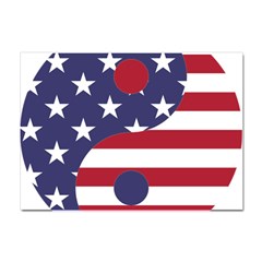 Yang Yin America Flag Abstract Art Asian Balance Crystal Sticker (a4) by Wegoenart