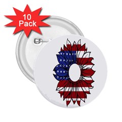 Us Flag Flower Sunshine Flag America Usa 2 25  Buttons (10 Pack)  by Wegoenart