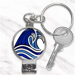 Print Water Waves Nail Clippers Key Chain Front