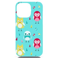 Owls Owl Bird Cute Animal Art Vector  Pattern Colorful Iphone 14 Pro Max Black Uv Print Case by Salman4z