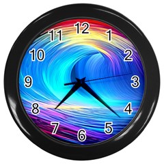 Art Fantasy Painting Colorful Pattern Design Wall Clock (black) by Ravend