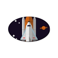 Rocket Space Universe Spaceship Sticker (oval) by Salman4z