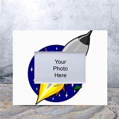 Rocket Ship Launch Vehicle Moon White Tabletop Photo Frame 4 x6  by Salman4z