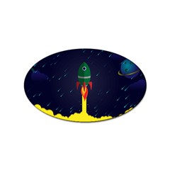 Rocket Halftone Astrology Astronaut Sticker Oval (10 Pack) by Salman4z