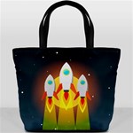 Rocket Take Off Missiles Cosmos Bucket Bag Back
