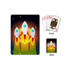 Rocket Take Off Missiles Cosmos Playing Cards Single Design (mini) by Salman4z