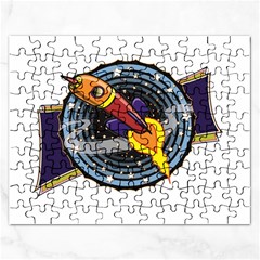 Rocket Space Clipart Illustrator Rectangular Jigsaw Puzzl by Salman4z
