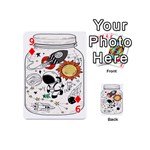 Astronaut Drawing Planet Playing Cards 54 Designs (Mini) Front - Diamond9