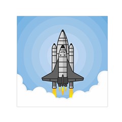 Rocket Shuttle Spaceship Science Square Satin Scarf (30  X 30 ) by Salman4z