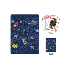 Cat Cosmos Cosmonaut Rocket Playing Cards Single Design (mini) by Salman4z