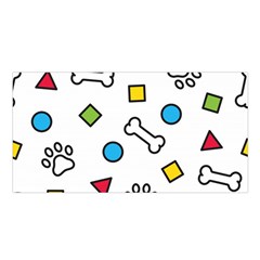 Dog Paw Seamless Pattern Footprint Bone Satin Shawl 45  X 80  by Salman4z