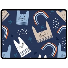 Colorful Cute Cat Seamless Pattern Two Sides Fleece Blanket (large) by Salman4z