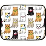 Cat Kitten Seamless Pattern Fleece Blanket (Mini) 35 x27  Blanket