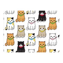 Cat Kitten Seamless Pattern Two Sides Premium Plush Fleece Blanket (mini) by Salman4z