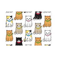 Cat Kitten Seamless Pattern Premium Plush Fleece Blanket (mini) by Salman4z