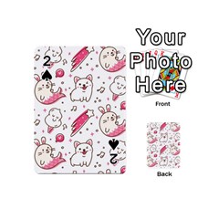 Cute Animal Seamless Pattern Kawaii Doodle Style Playing Cards 54 Designs (mini) by Salman4z