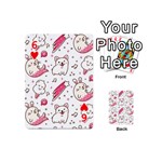 Cute Animal Seamless Pattern Kawaii Doodle Style Playing Cards 54 Designs (Mini) Front - Heart6