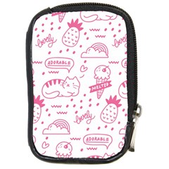 Cute-girly-seamless-pattern Compact Camera Leather Case by Salman4z