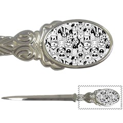 Seamless-pattern-with-black-white-doodle-dogs Letter Opener by Salman4z