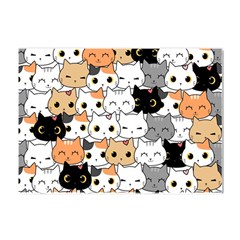 Cute-cat-kitten-cartoon-doodle-seamless-pattern Crystal Sticker (a4) by Salman4z