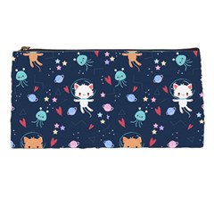 Cute-astronaut-cat-with-star-galaxy-elements-seamless-pattern Pencil Case by Salman4z