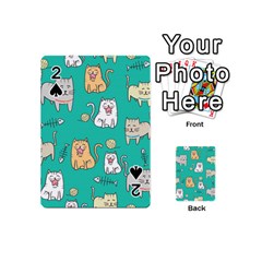 Seamless-pattern-cute-cat-cartoon-with-hand-drawn-style Playing Cards 54 Designs (mini) by Salman4z