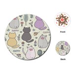 Funny Cartoon Cats Seamless Pattern Playing Cards Single Design (Round) Front